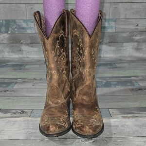 Smoky Mountain Embroidered Cowboy Boots Sz 4 R